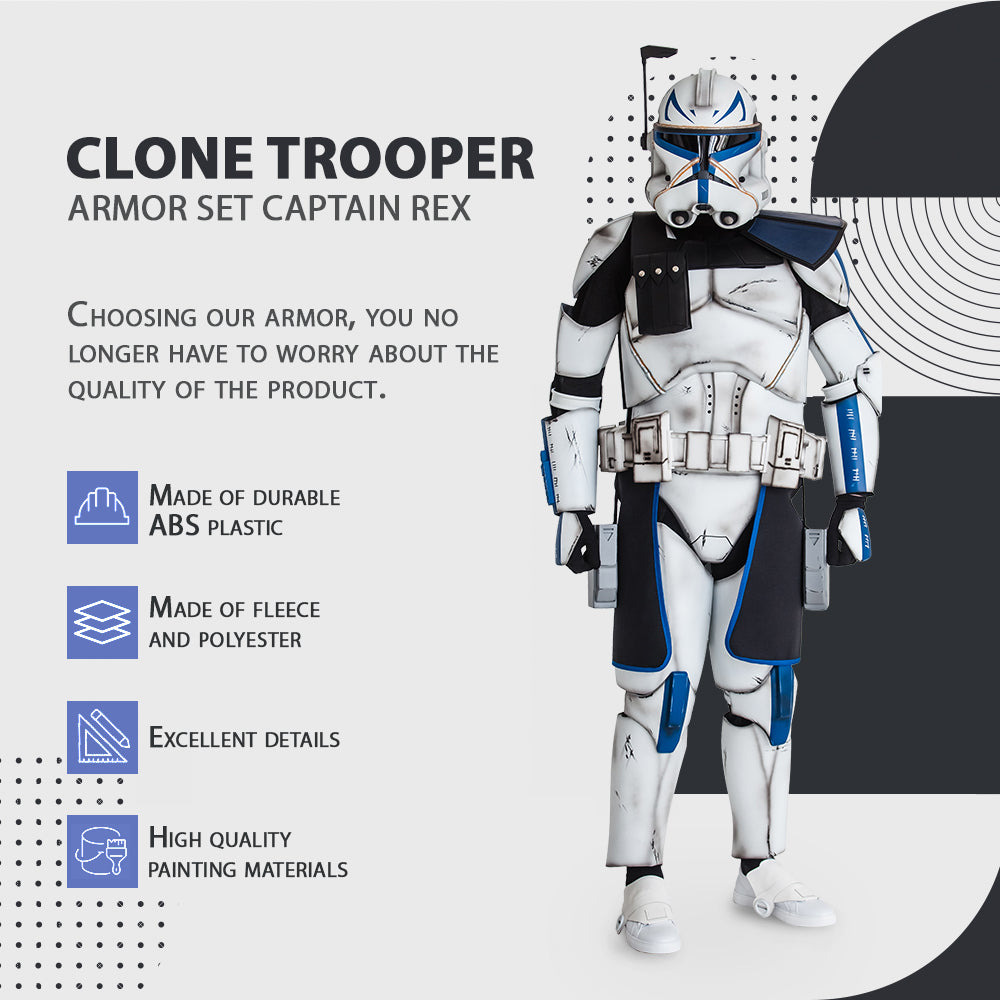 Captain Rex Clone Trooper Cosplay Armor Costume