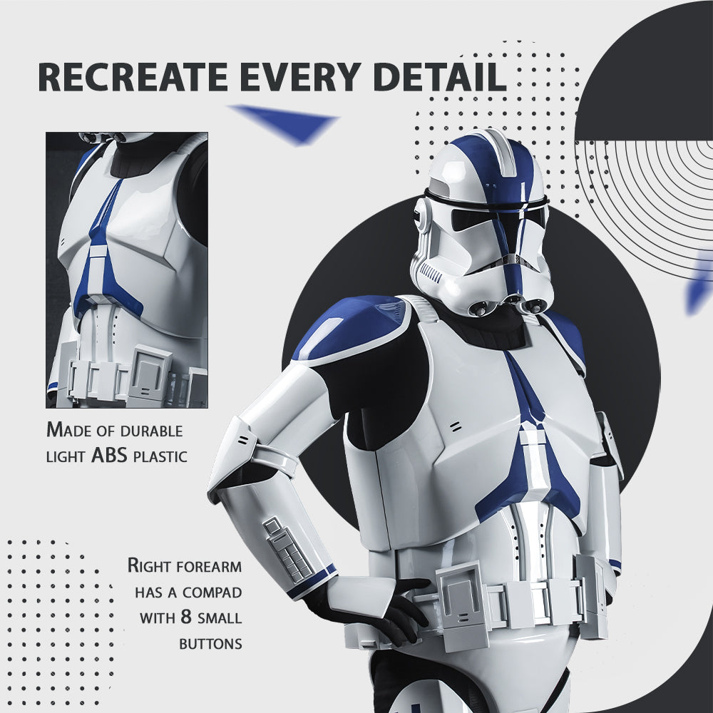 501 Legion Clean Clone Trooper Cosplay Armor Costume