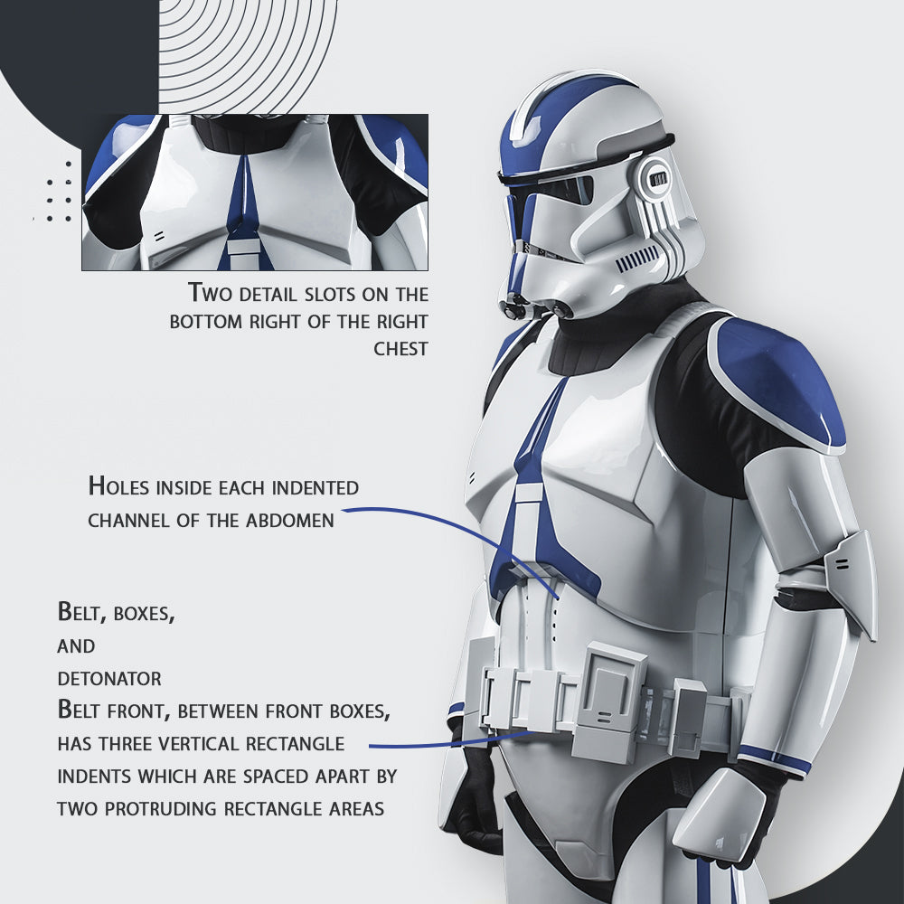 501 Legion Clean Clone Trooper Cosplay Armor Costume