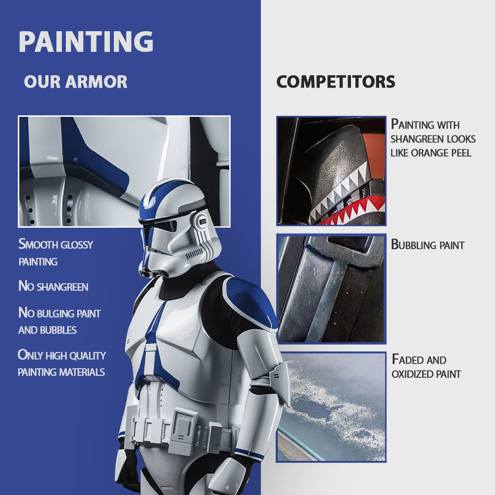 501 Legion Clean Clone Trooper Cosplay Armor Costume