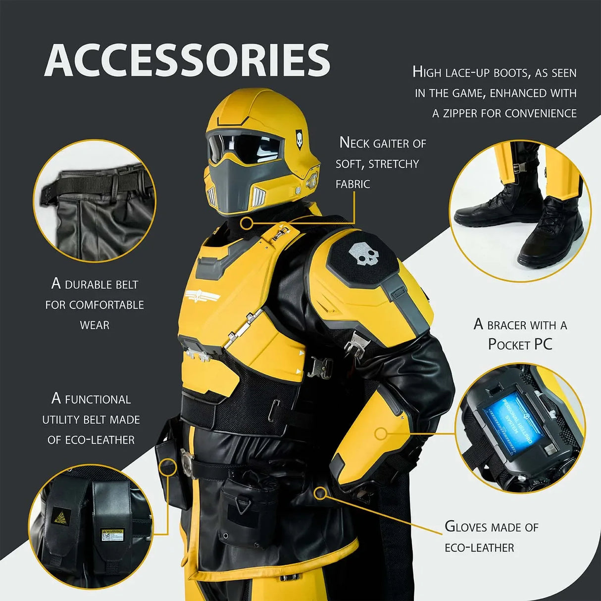 Helldivers Cosplay Costume - TR-40 Gold Eagle