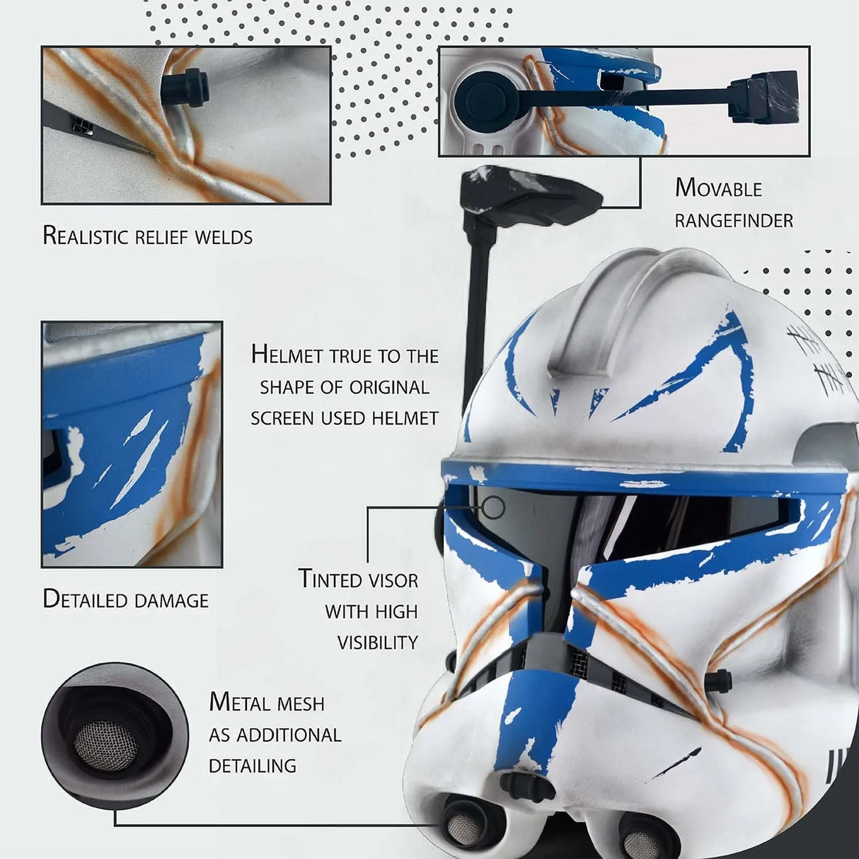 Captain Rex Realistic 501 Legion Helmet