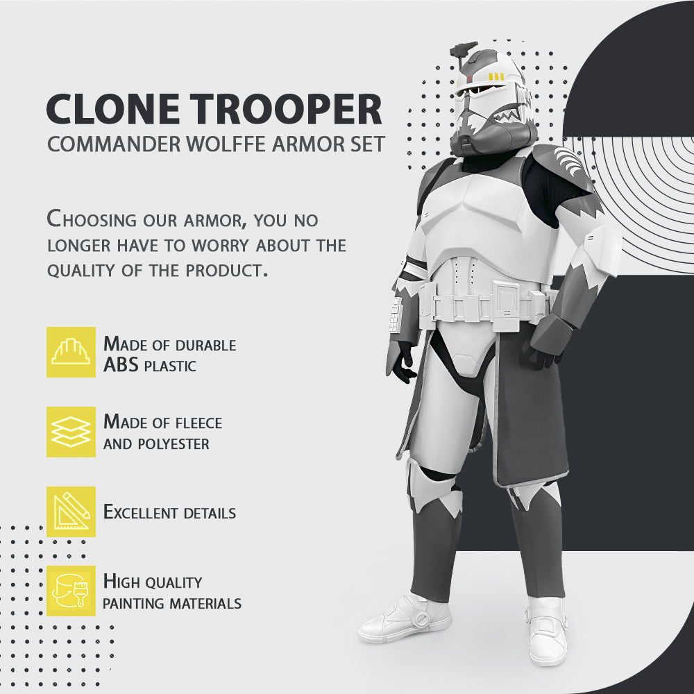 Commander Wolffe Clone Trooper Cosplay Armor Costume
