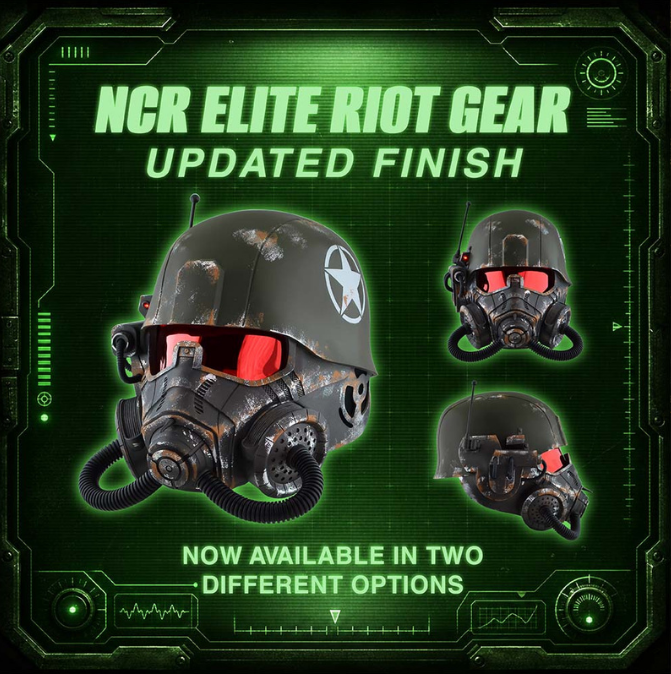 Updated NCR Elite Riot Gear Helmet
