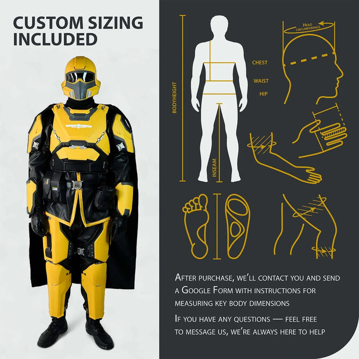 Helldivers B-01 Cosplay Costume - TR-40 Gold Eagle