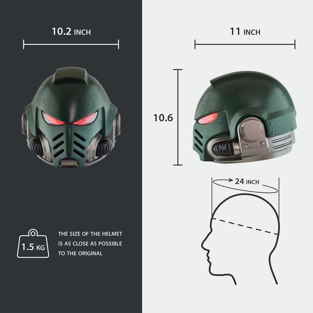 Space Marine Dark Angels Mk X Tactical Helmet