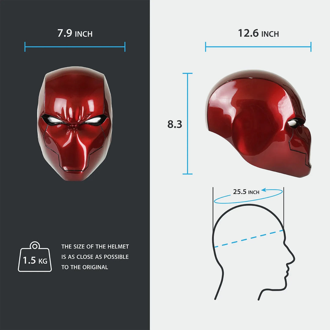 Red Hood Helmet with LED lights