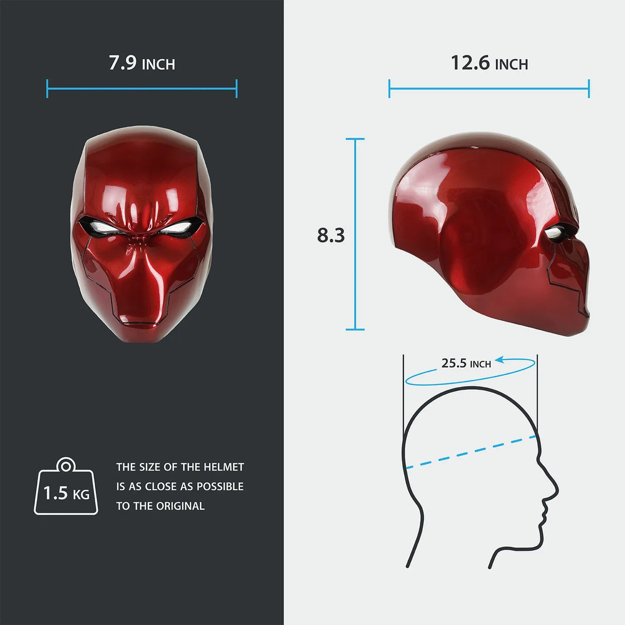 Red Hood Helmet with LED lights