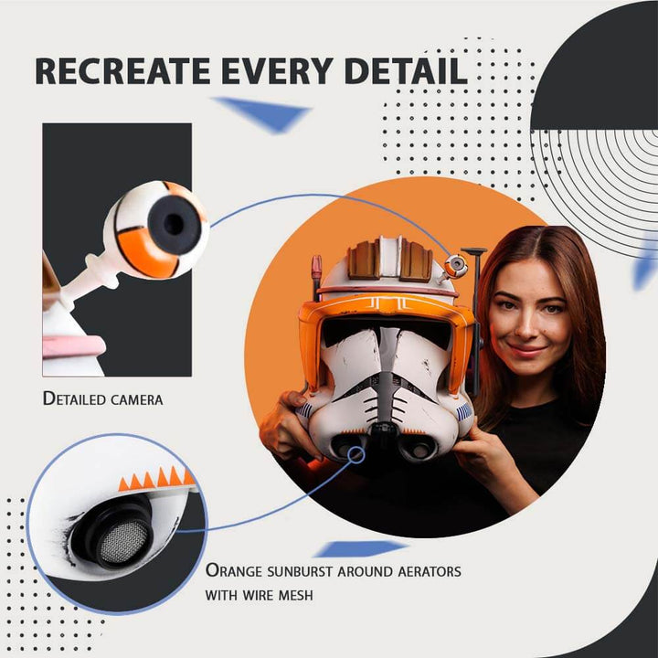 Commander Cody Clone Trooper 2 Weathered Helmet from Star Wars / Cosplay Helmet / Commander Helmet / Star Wars Helmet Cyber Craft