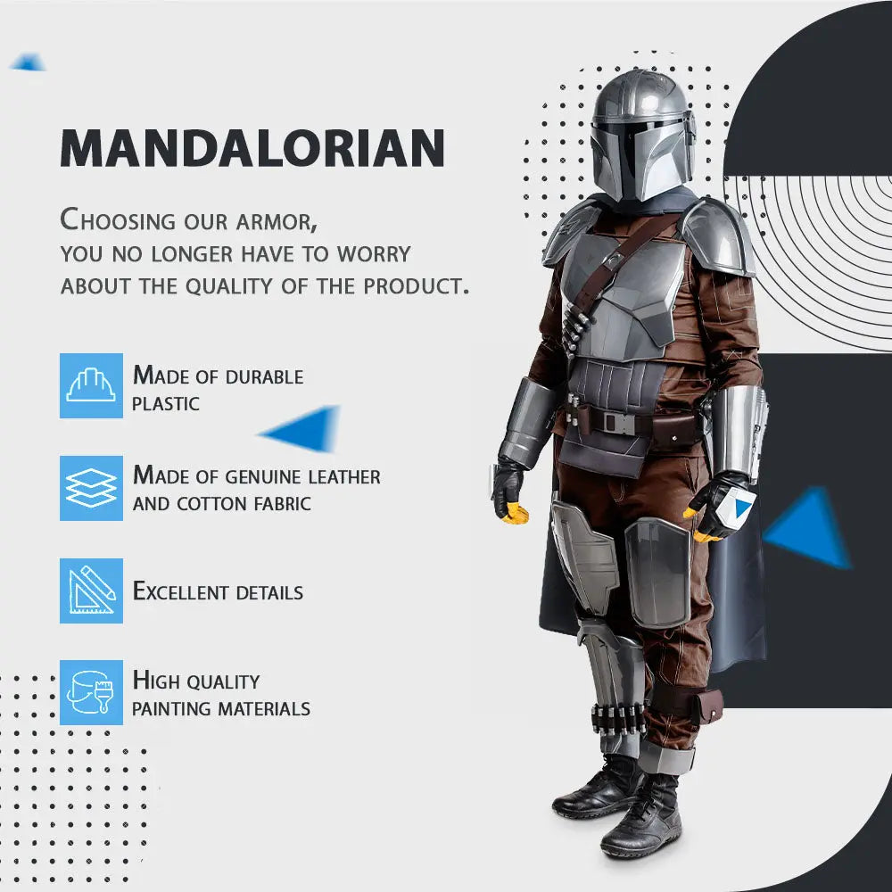 Star Wars Mandalorian Cosplay FULL Armor with Jetpack & Helmet