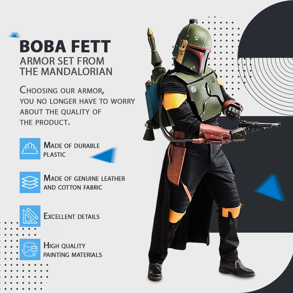 Boba Fett Cosplay FULL Armor with Jetpack & Helmet