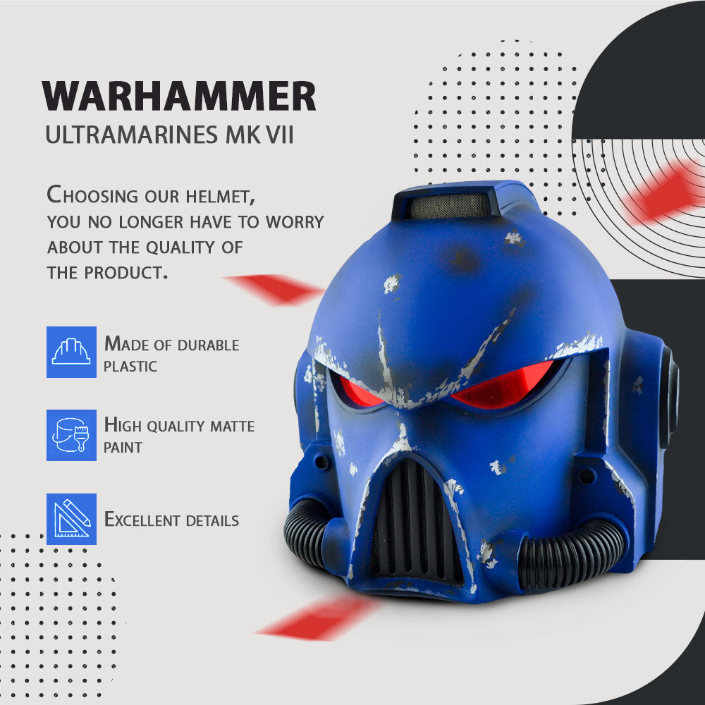 Space Marine Ultramarines Mk VII Helmet from Warhammer 40k – Cyber
