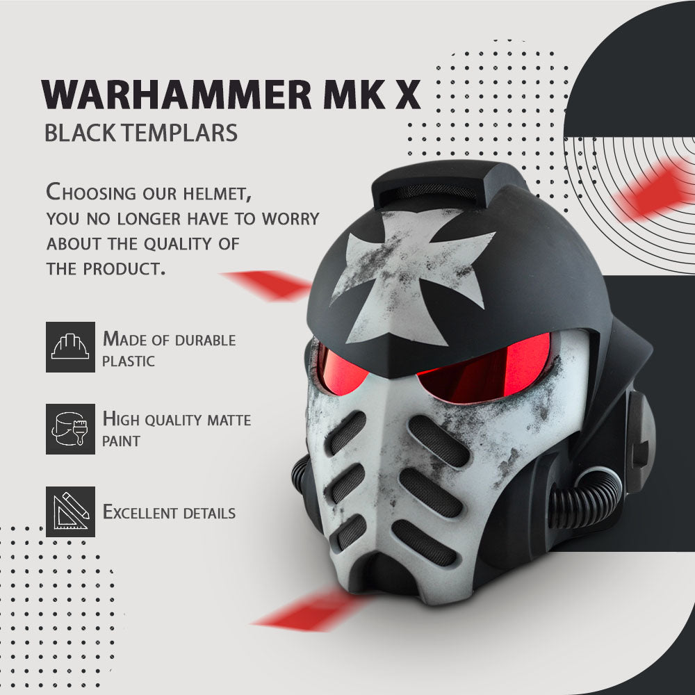 Space Marine Black Templars Mk X Helmet from Warhammer 40k