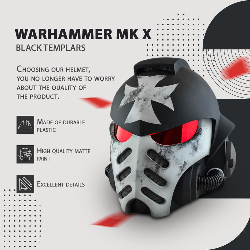 Warhammer MK X Helmet / Game Helmet / Cosplay Helmet / Black Templars Helmet / Warhammer Helmet Cyber Craft