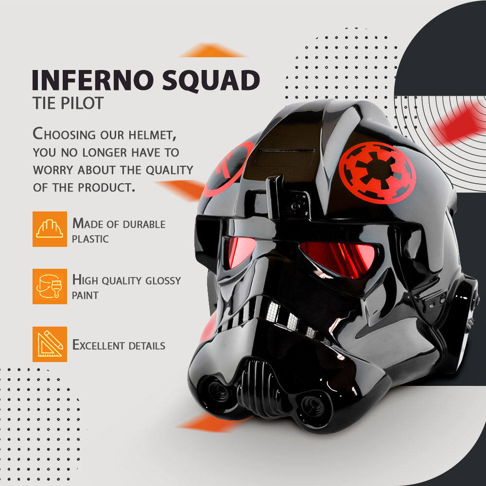 Tie Pilot Inferno Squad Helmet from Star Wars Series / Cosplay Helmet / Battlefront 2 Helmet / Star Wars: Battlefront 2 / Star Wars Helmet Cyber Craft