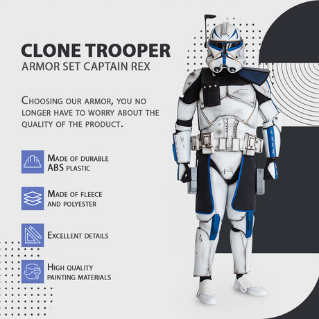 Captain Rex Clone Trooper Cosplay Armor Costume