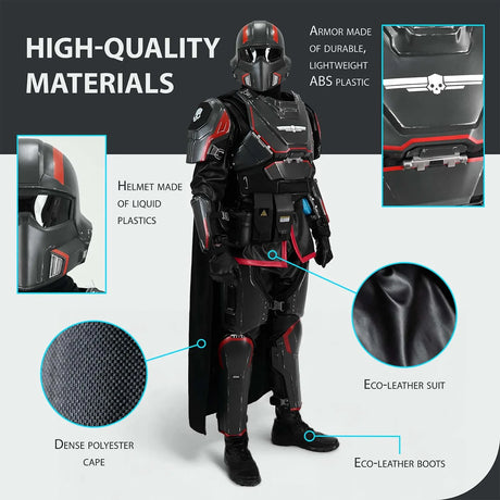 Helldivers B-01 Cosplay Costume - Red