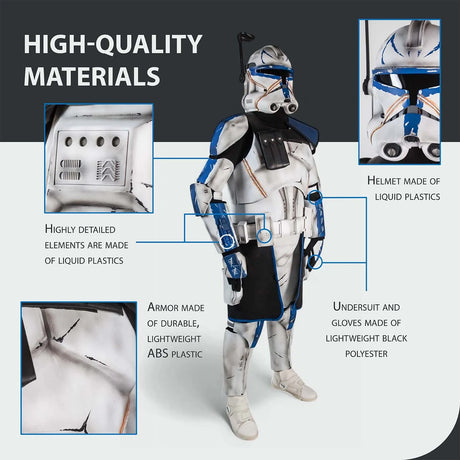 Captain Rex Realistic Clone Trooper Cosplay Armor Costume
