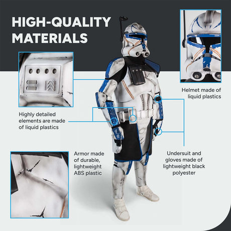 Captain Rex Realistic Clone Trooper Cosplay Armor Costume