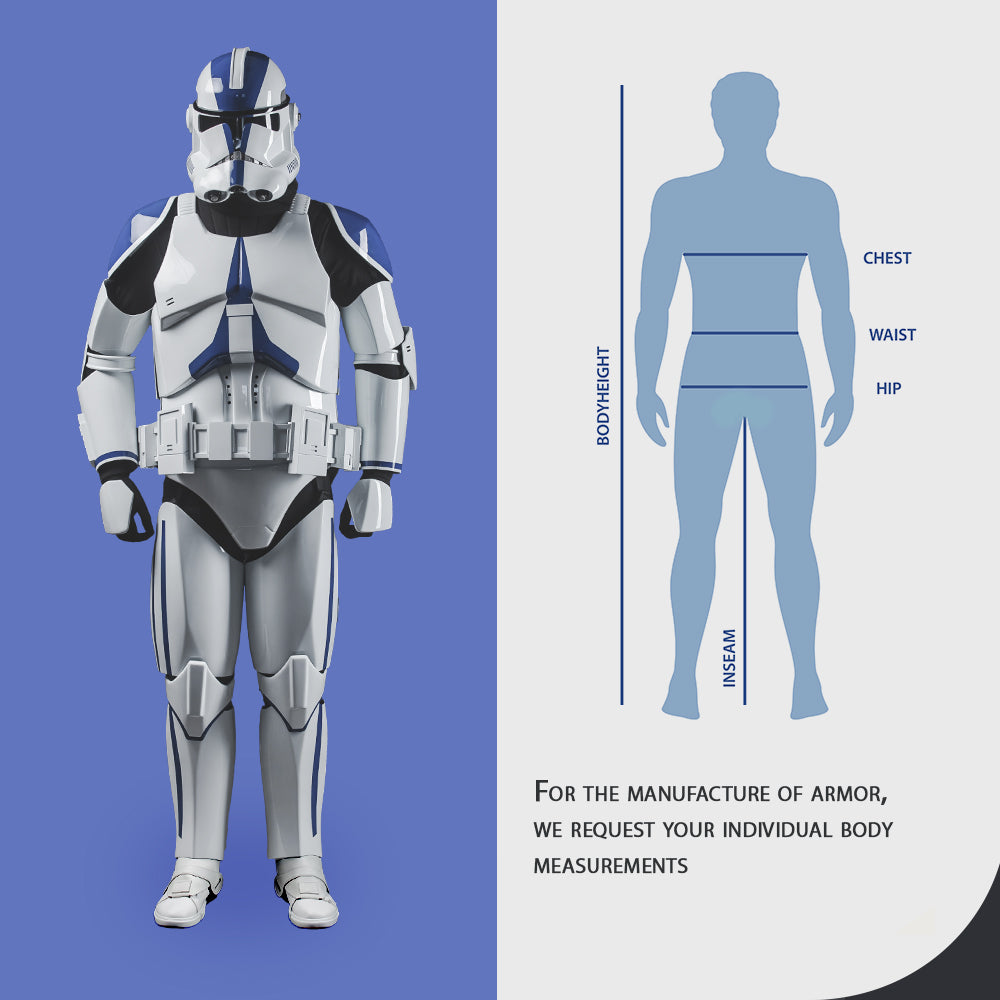 501 Legion Clean Clone Trooper Cosplay Armor Costume
