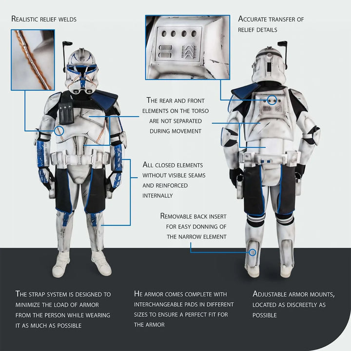 Clone Trooper Captain Rex Realistic Armor Set