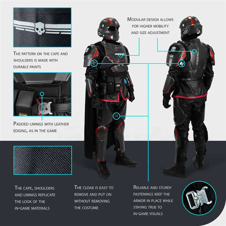 Helldivers B-01 Cosplay Costume - Red