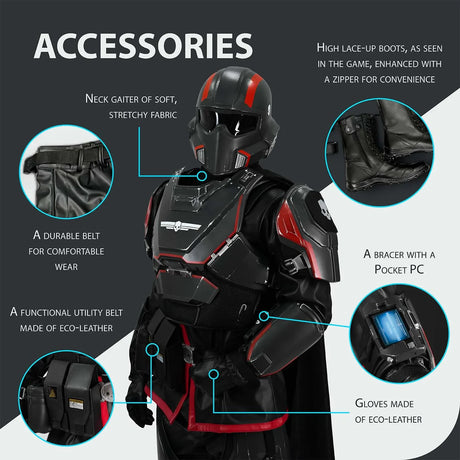 Helldivers B-01 Cosplay Costume - Red