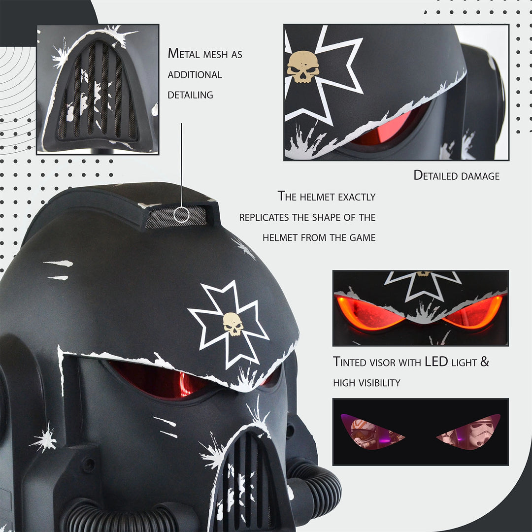 Space Marine Black Templars Mk VII Helmet from Warhammer 40k