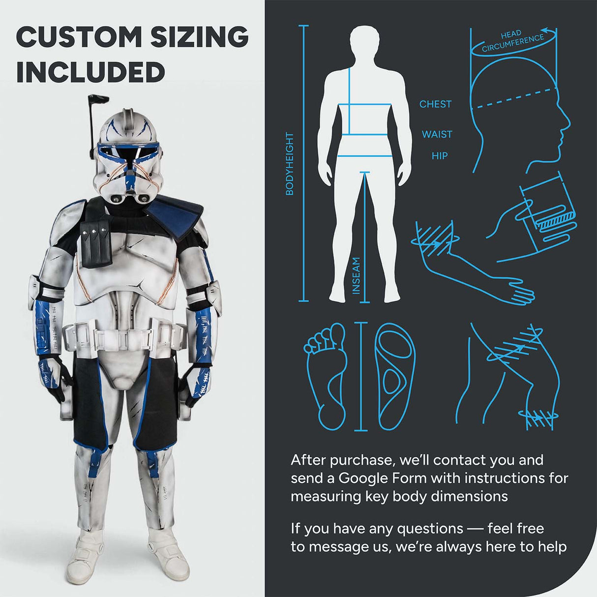 Captain Rex Realistic Clone Trooper Cosplay Armor Costume