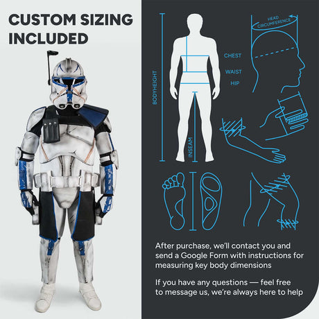 Captain Rex Realistic Clone Trooper Cosplay Armor Costume