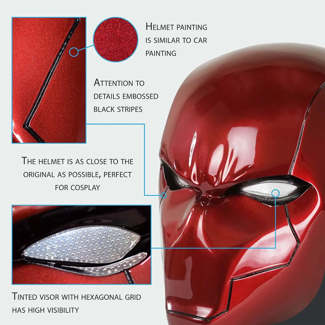 Red Hood Helmet with LED lights