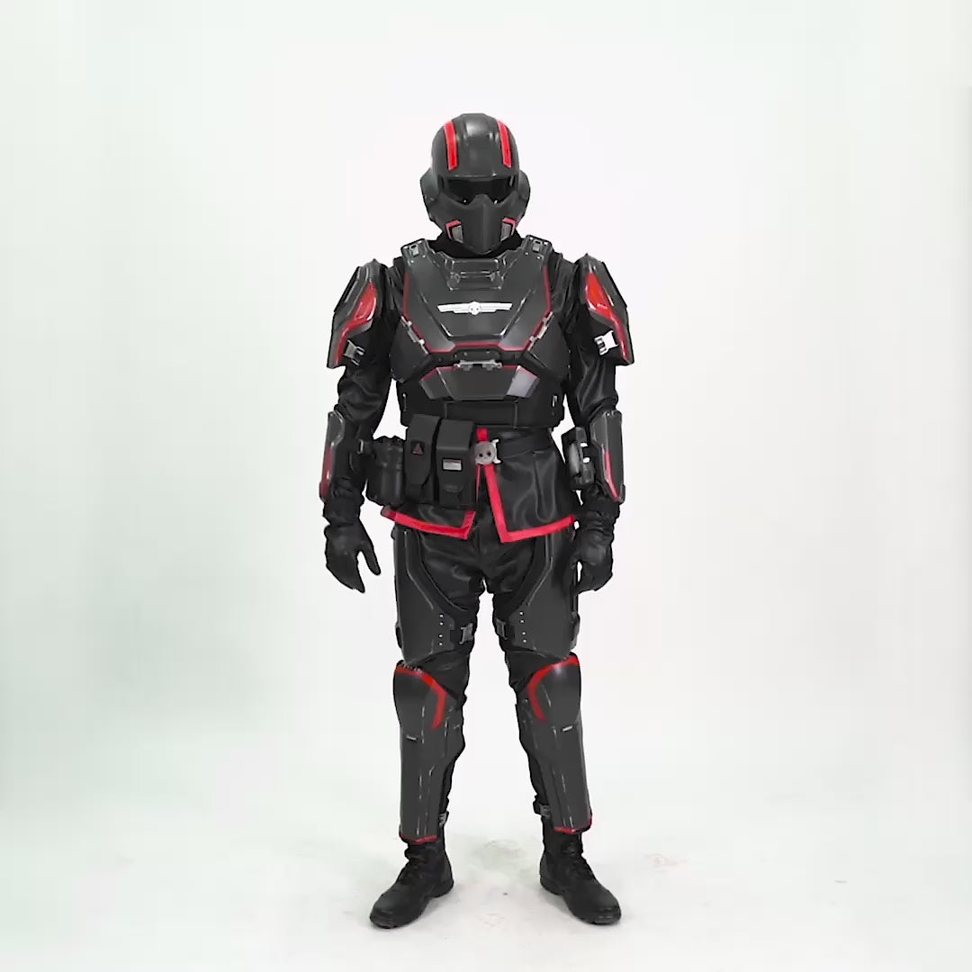 Helldivers B-01 Cosplay Costume - Red