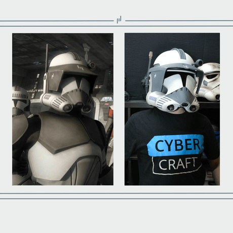 Kamino Guard with Peak Clone Trooper Phase 2 Helmet from Star Wars / Cosplay Helmet / Clone Wars Phase 2 Helmet / Star Wars Helmet Cyber Craft