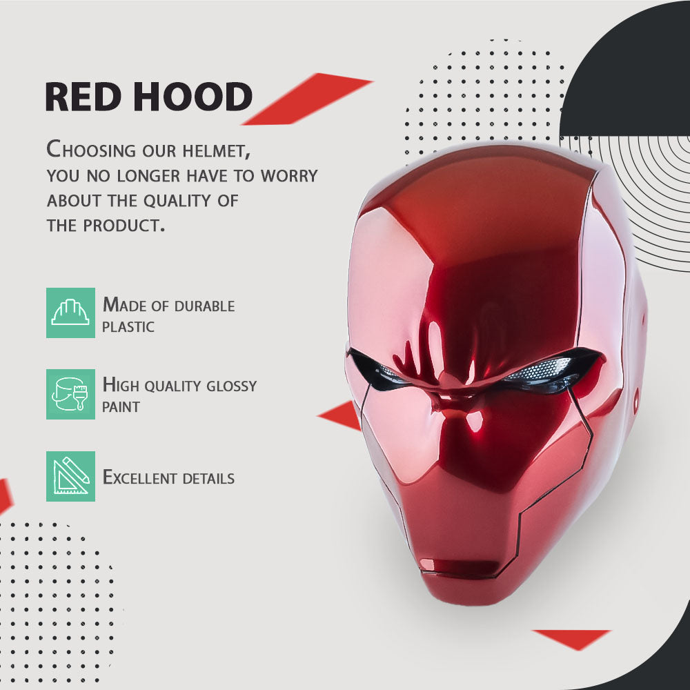 Red Hood Helmet with LED lights – Cyber Craft