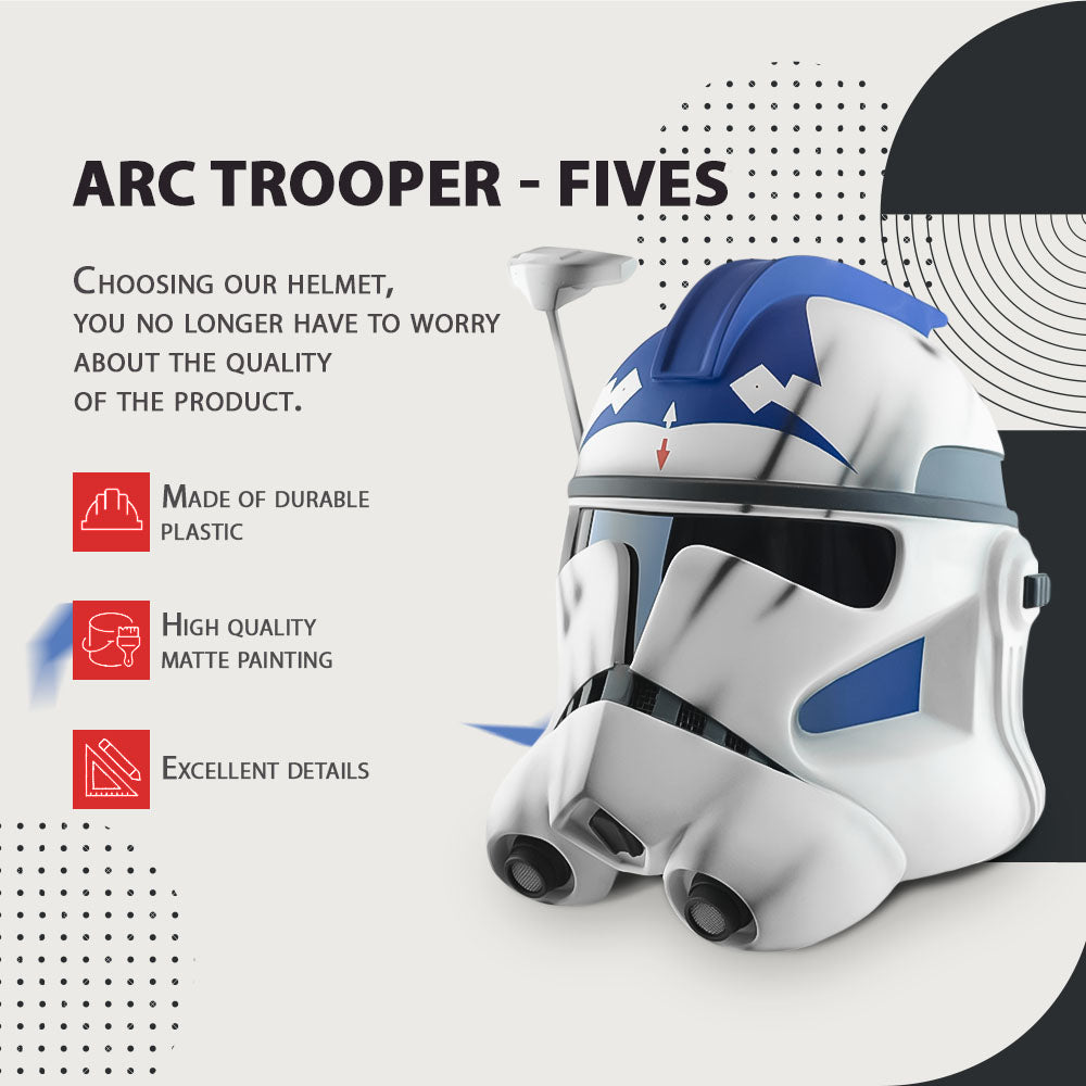 ARC TROOPER HELMET Fives Phase 2 animated clone authentic wars / Fives Helmet / Star Wars helmet / Animated Clone Wars helmet