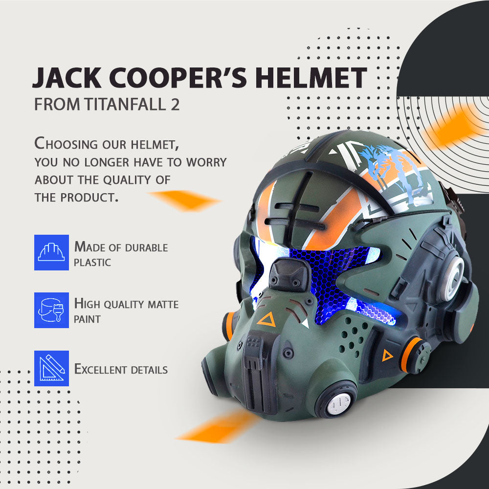 Jack Cooper Helmet with LED from Titanfall 2 / Titanfall Helmet / Game Helmet / Cosplay Helmet / Vanguard Pilot Helmet Cyber Craft
