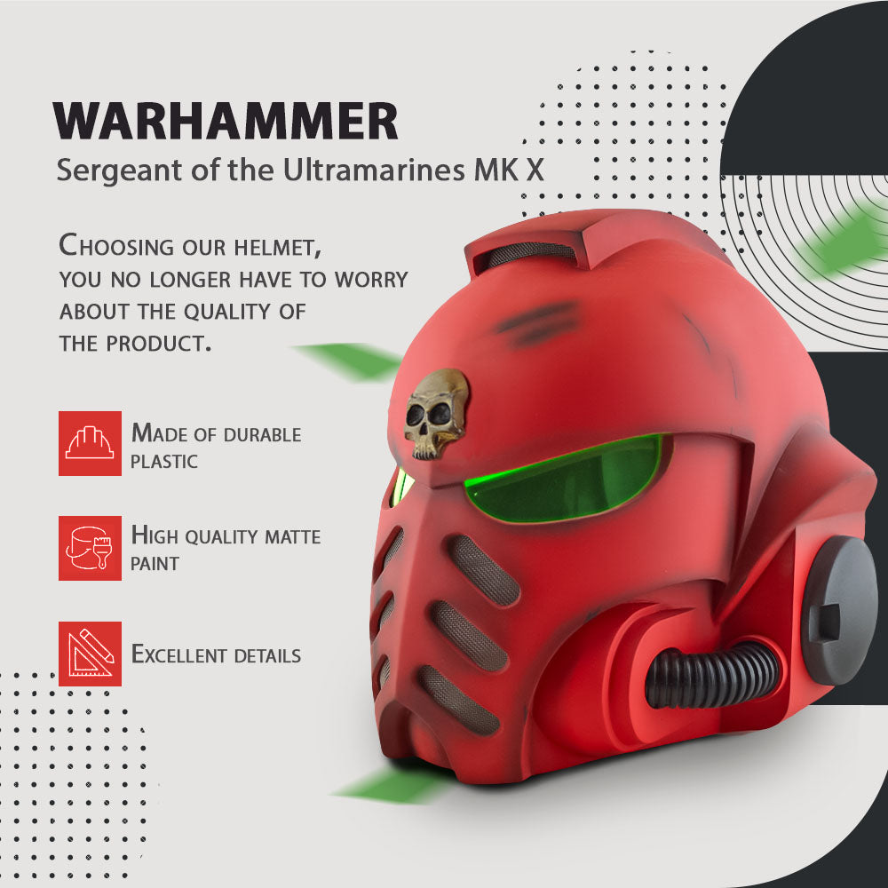 Warhammer MK X Helmet / Game Helmet / Cosplay Helmet / Sergeant Helmet / Warhammer Helmet Cyber Craft