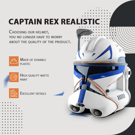 Realistic Captain Rex Clone Trooper Phase 2 Helmet from Star Wars / Cosplay Helmet / Commander Helmet / Star Wars Helmet Cyber Craft
