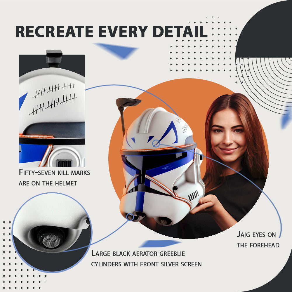 Realistic Captain Rex Clone Trooper Phase 2 Helmet from Star Wars / Cosplay Helmet / Commander Helmet / Star Wars Helmet Cyber Craft