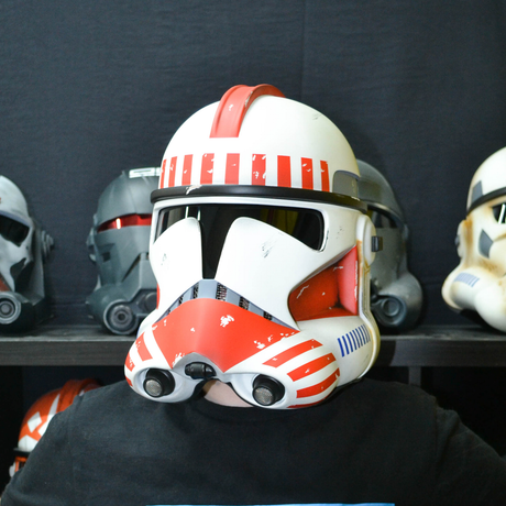 Shock Clone Trooper Phase 2 Weathered Helmet from Star Wars / Cosplay Helmet / Clone Wars Phase 2 Helmet / Star Wars Helmet Cyber Craft
