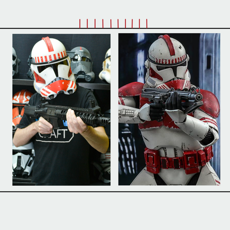 Shock Clone Trooper Phase 2 Weathered Helmet from Star Wars / Cosplay Helmet / Clone Wars Phase 2 Helmet / Star Wars Helmet Cyber Craft