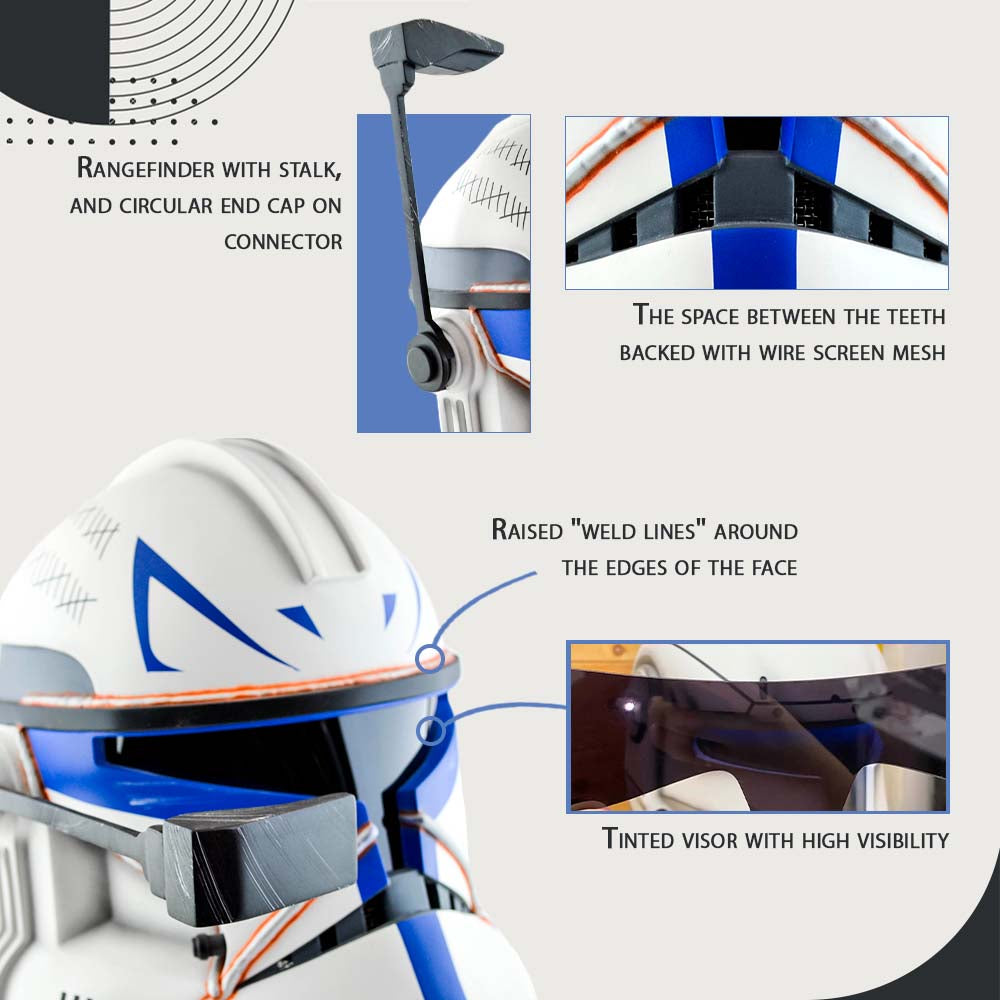 Realistic Captain Rex Clone Trooper Phase 2 Helmet from Star Wars / Cosplay Helmet / Commander Helmet / Star Wars Helmet Cyber Craft