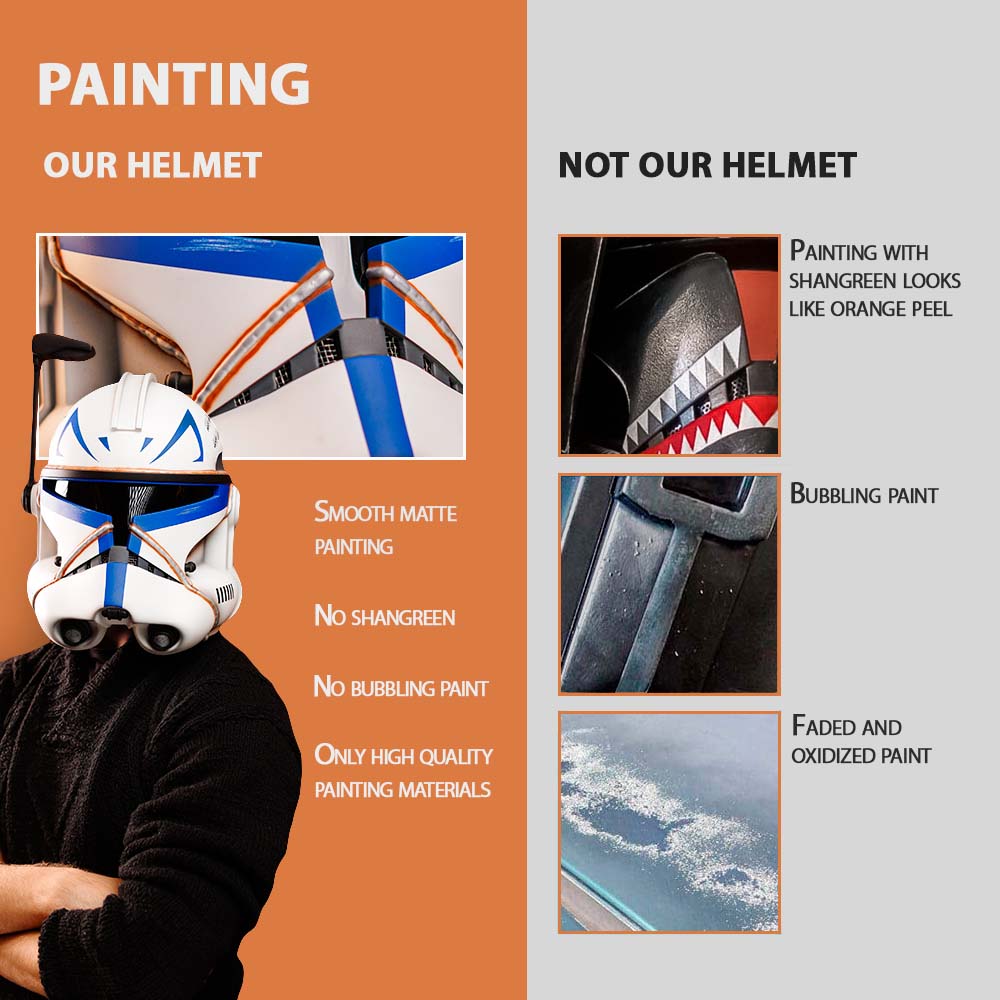 Realistic Captain Rex Clone Trooper Phase 2 Helmet from Star Wars / Cosplay Helmet / Commander Helmet / Star Wars Helmet Cyber Craft