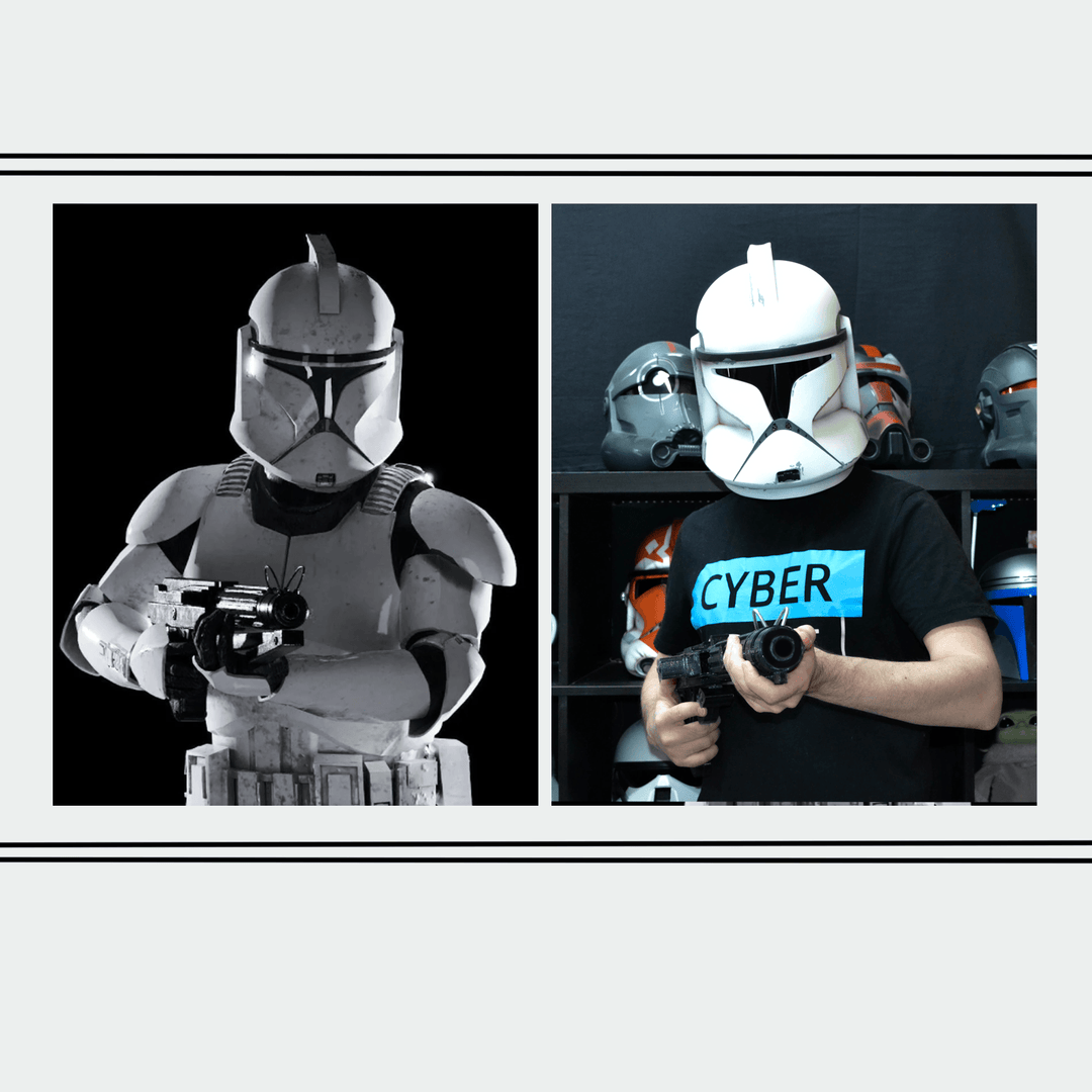 Clone Trooper Phase 1 Shiny and Weathered Helmets from Star Wars / Cosplay Helmet / Clone Wars Phase 1 Helmet / Star Wars Helmet Cyber Craft