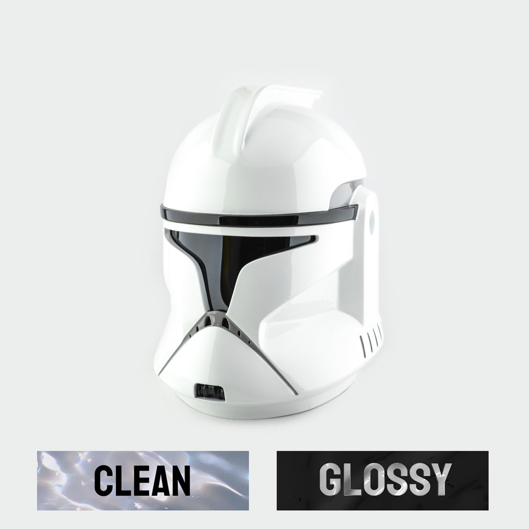 Clone Trooper Phase 1 Shiny and Weathered Helmets from Star Wars / Cosplay Helmet / Clone Wars Phase 1 Helmet / Star Wars Helmet Cyber Craft