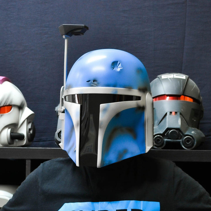 Boba Fett Blue Custom Helmet from Star Wars / Cosplay Helmet / Star Wars Helmet Cyber Craft