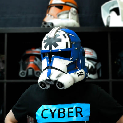 Clone 2 Animated Jesse Weathered Helmet from Star Wars Clone Wars Series / Cosplay Helmet / Clone Wars Phase 2 Helmet / Star Wars Helmet Cyber Craft