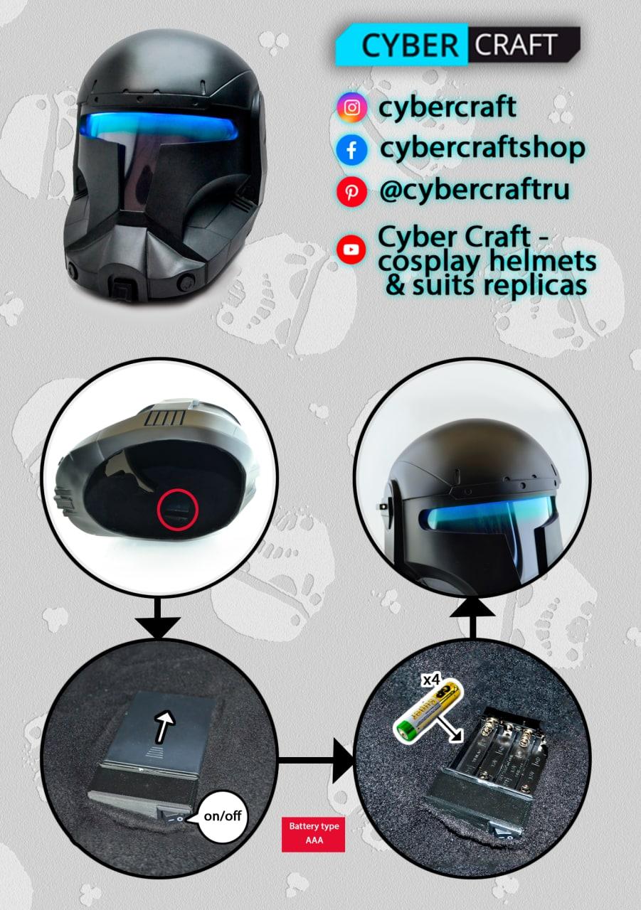 Republic Commando Sev RC-1207 Helmet with LED from Star Wars / Cosplay Helmet / Clone Commando / Delta Squad / Star Wars Helmet Cyber Craft