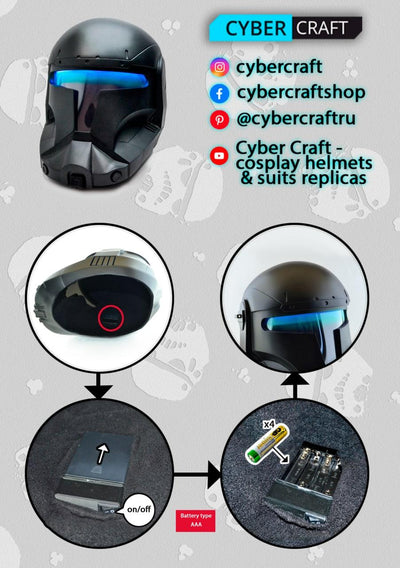 Republic Commando Boss RC-1138 Helmet with LED Visor from Star Wars / Clone Commando / Cosplay Helmet / Delta Squad Helmet / Star Wars Helmet Cyber Craft